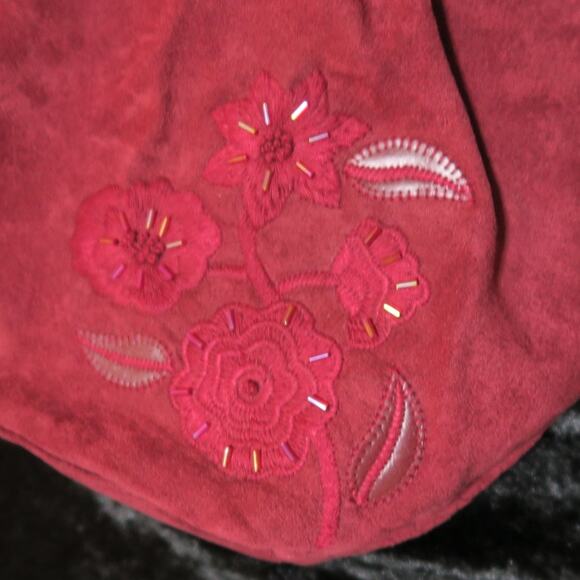 Forever Fossil Vintage Purse Key Wooden Boho beaded floral embroidery Crossbody - Picture 10 of 15